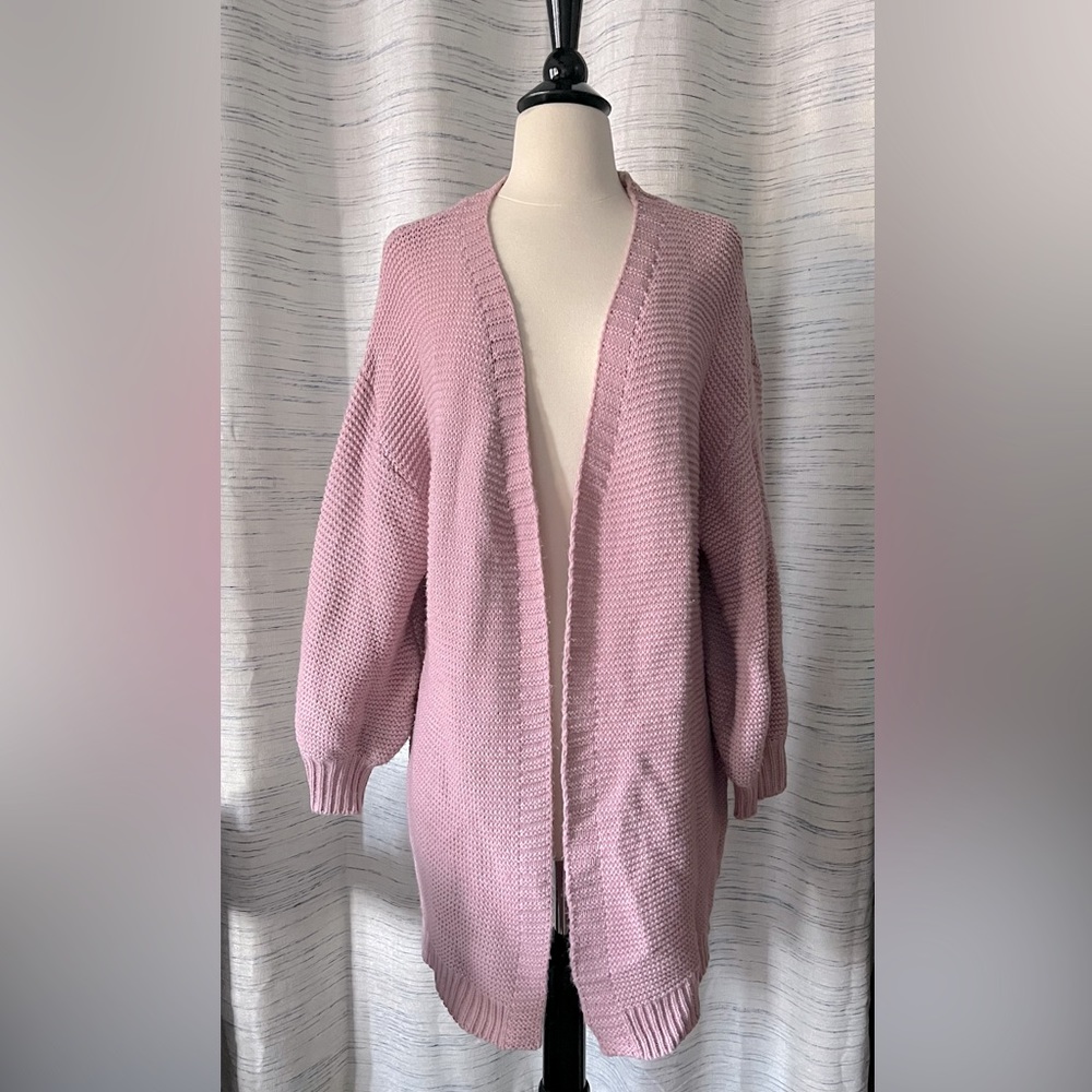 Pink knit cardigan